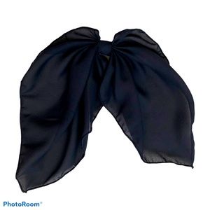 Hair Accessories Clip 90s Scarf Vintage 80s Gypsy 70s Preppy Sheer Navy Blue